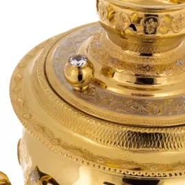 Самовар "Узорный" с малахитом, Златоуст