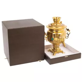 Самовар "Узорный" с малахитом, Златоуст