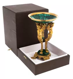 Конфетница из малахита "Ангелы"