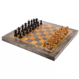 Шахматы из тонированной карельской березы "Классика"