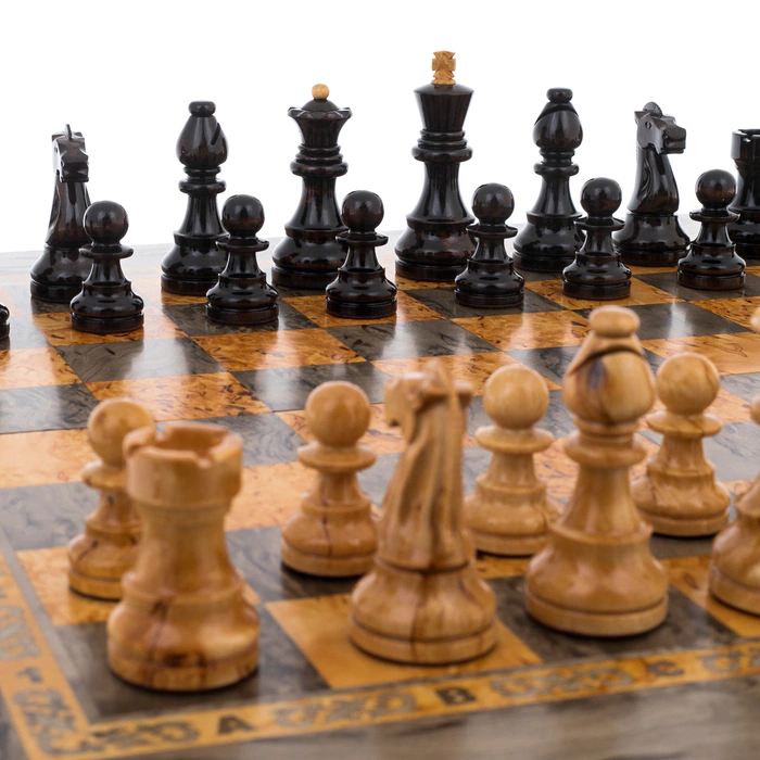Chess made of tinted Karelian birch "Classic"