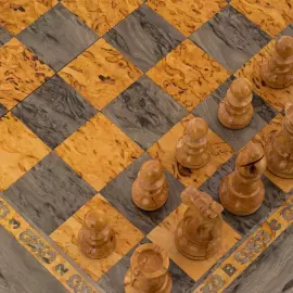 Шахматы из тонированной карельской березы "Классика"