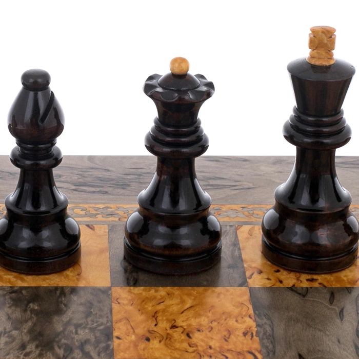 Chess made of tinted Karelian birch "Classic"