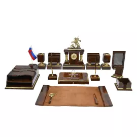 Настольный набор из обсидиана "Георгий Победоносец"