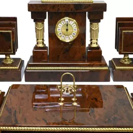 Настольный набор из обсидиана "Георгий Победоносец"