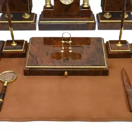 Настольный набор из обсидиана "Георгий Победоносец"