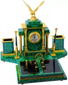 Настольный набор руководителя из малахита "Президентский" с орлом