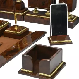 Настольный набор из обсидиана "Георгий Победоносец"