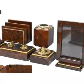 Настольный набор из обсидиана "Георгий Победоносец"