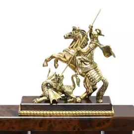 Настольный набор из обсидиана "Георгий Победоносец"