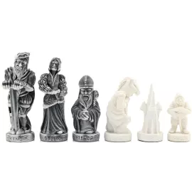 Chess made of ophiocalcite and dolerite "The Middle Ages" with pieces made of marble