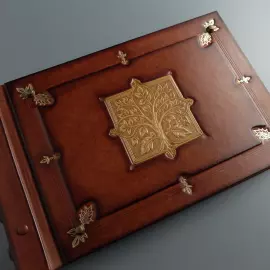 Photo album made of genuine leather "Tree" with inlay