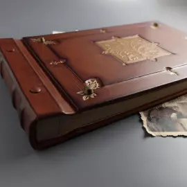 Photo album made of genuine leather "Tree" with inlay