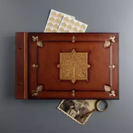 Photo album made of genuine leather "Tree" with inlay
