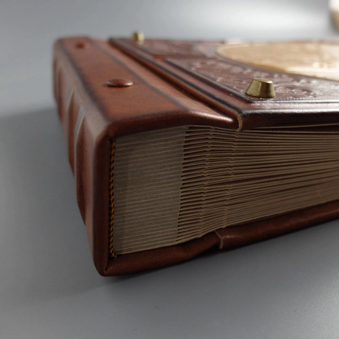Genuine leather photo album "With a tree" walnut color