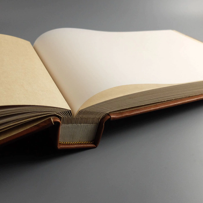 Genuine leather photo album "With a tree" walnut color