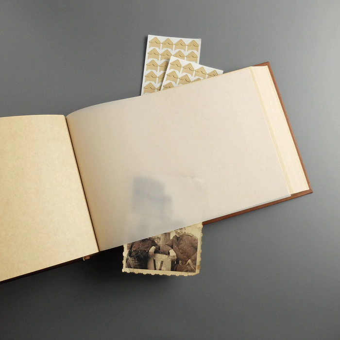 Genuine leather photo album "With a tree" walnut color