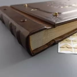 Genuine leather photo album "Oak, growing through time" color brown