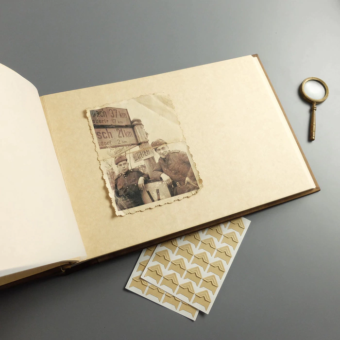 Genuine leather photo album "Family" with a monogram