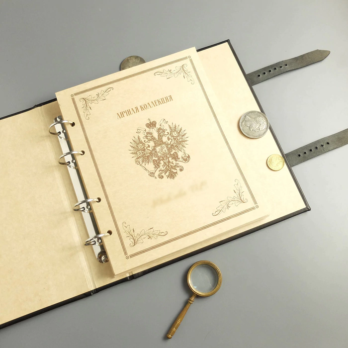 Genuine leather money album "Empire Gold"