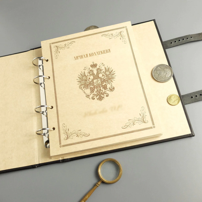 Genuine leather money album "Empire Gold"