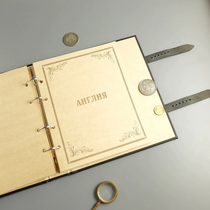 Genuine leather money album "Empire Gold"