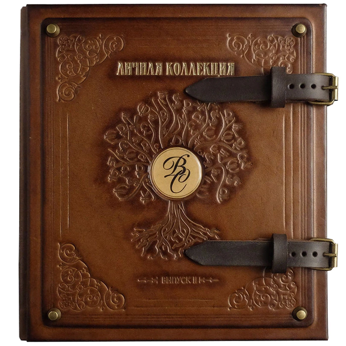 Album of money made of genuine leather "Personal collection" with a monogram