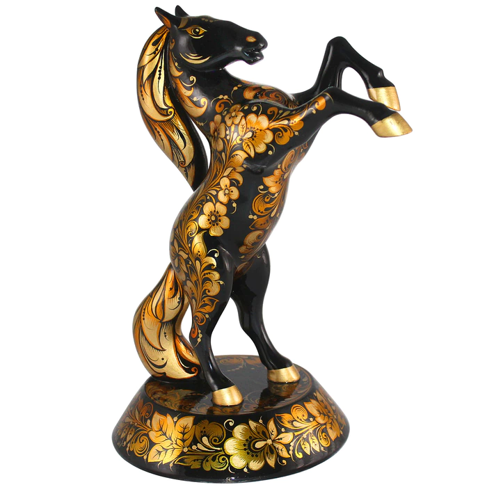 Wooden statuette "Dashing Horse"