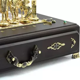 Chess chest "Rus" with malachite