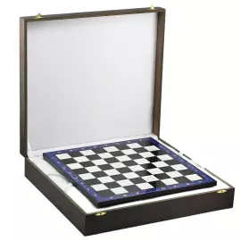 Шахматы из лазурита "Средневековье" с фигурами из бронзы