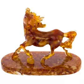 Amber souvenir "Horse on a stand"