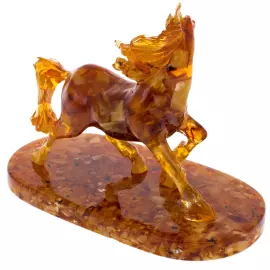 Amber souvenir "Horse on a stand"