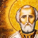 Икона из янтаря "Николай Чудотворец"