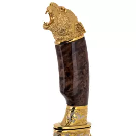 Нож сувенирный "Снежный барс" с дамасской сталью, Златоуст