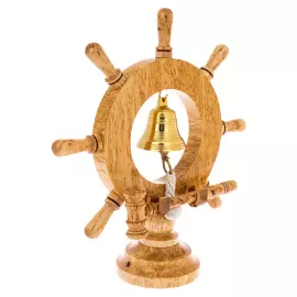 Сувенир из карельской березы "Штурвал с рындой" 3-х дюймовый