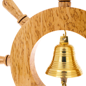 Сувенир из карельской березы "Штурвал с рындой" 3-х дюймовый