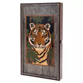 Нарды из тонированной карельской березы "Тигр" средние