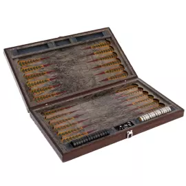 Нарды из тонированной карельской березы "Тигр" средние