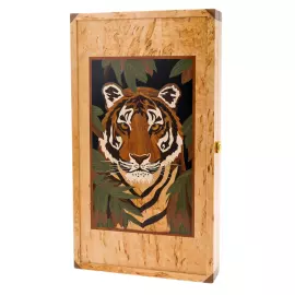 Karelian birch backgammon "Tiger" medium