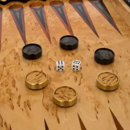 Karelian birch backgammon "Tiger" medium
