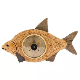 Барометр из карельской березы "Лещ"