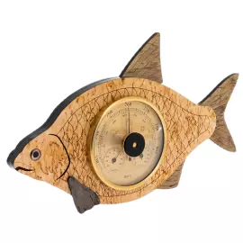 Барометр из карельской березы "Лещ"