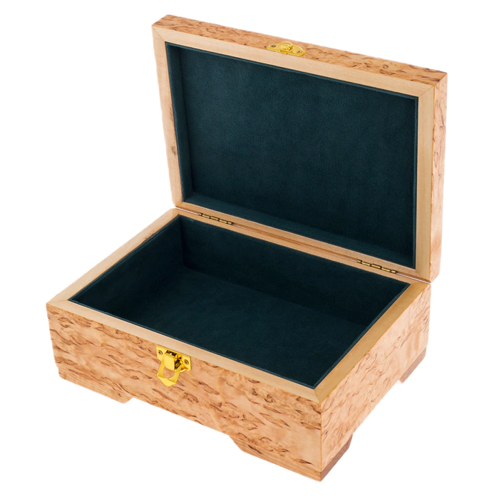 Jewelry box made of Karelian birch "Butterfly" green