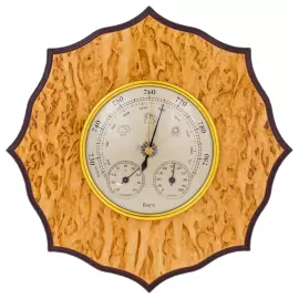 Барометр из карельской березы "Роза ветров"