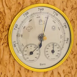 Барометр из карельской березы "Роза ветров"