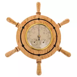 Барометр из карельской березы "Штурвал"