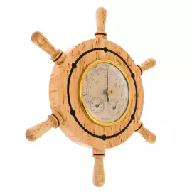 Барометр из карельской березы "Штурвал"