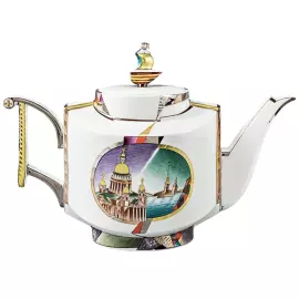 Чайный сервиз "Ковчег" с рисунком "Ладонь Невы" на 4 персоны, 12 предметов