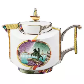 Чайный сервиз "Ковчег" с рисунком "Ладонь Невы" на 4 персоны, 12 предметов