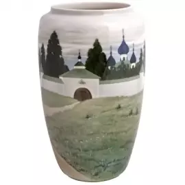 Фарфоровая ваза "Китайская" с рисунком "Монастырь"